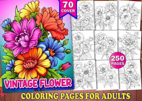250 Vintage Flower Coloring Pages: A Creative Resource for Everyone