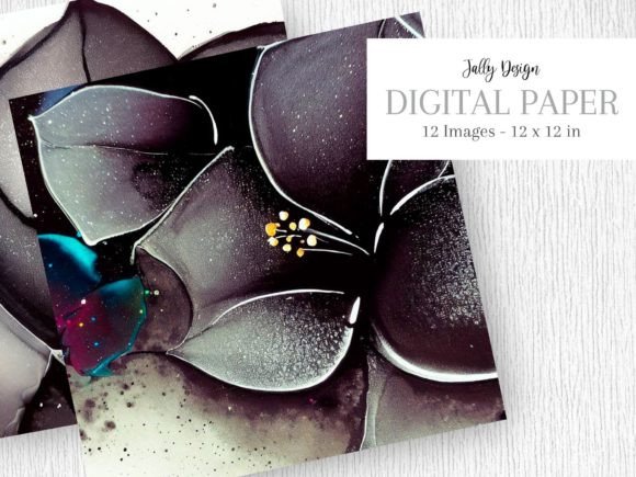 Black Alcohol Ink Flower Glitter: A Captivating Fusion of Art and Elegance