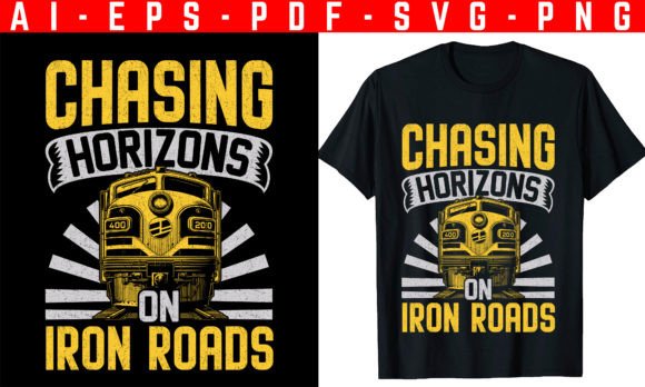 Chasing Horizons on Iron Roads T-shirt: A Digital Design for Real-World Use
