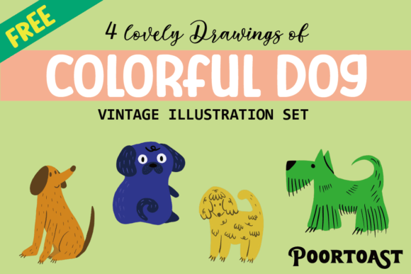 Colorful Dog Set for Creative Projects