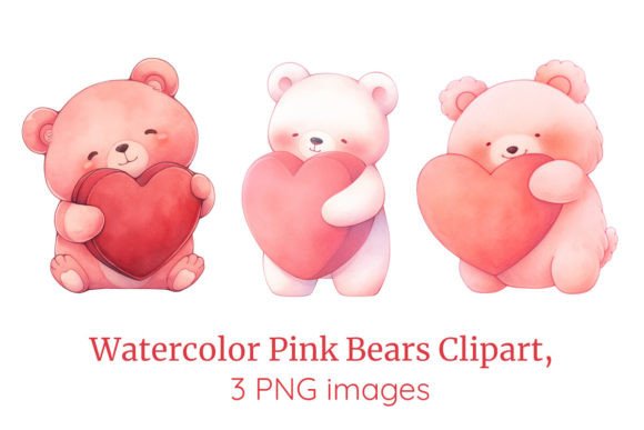 Cute Pink Bears PNGs