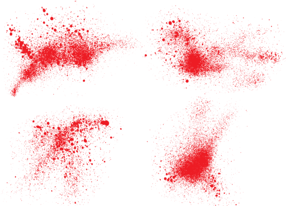 Decorative Set of Red Blood Brush Stroke: A Versatile Design for Creative Expression