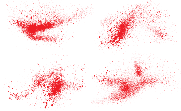 Hand-drawn Red Blood Ink Splatter Brush: A Creative Tool for Custom Designs