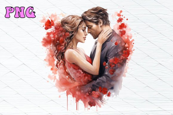 Love Couple Watercolor Sublimation PNG11