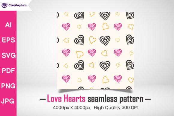 Love Hearts Seamless Digital Paper Free