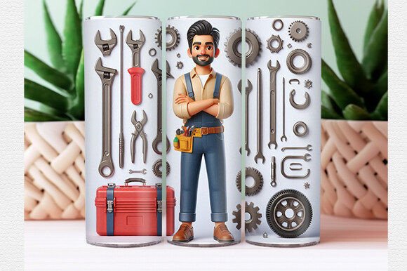 Papa Mechanic Tools Tumbler Wrap: A Closer Look at This Design Asset