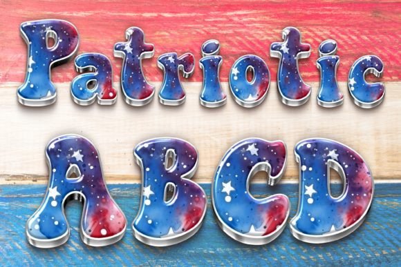 Patriotic Alphabet 2-Glossy, Bright, PNG