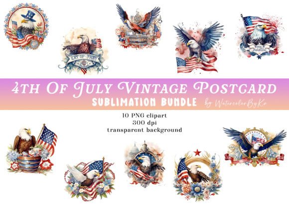 Patriotic Vintage Postcard Bundle: A Timeless Addition to Your Creative Projects