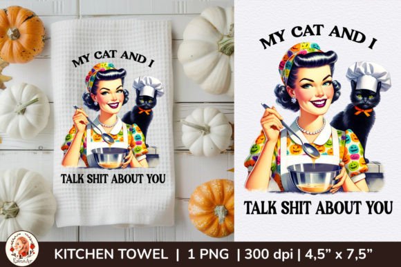 Using the Retro Housewife Kitchen Towel Halloween Design with Purpose