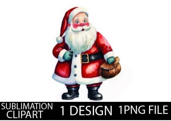 Watercolor Retro Santa Claus Clipart: A Versatile Design for All