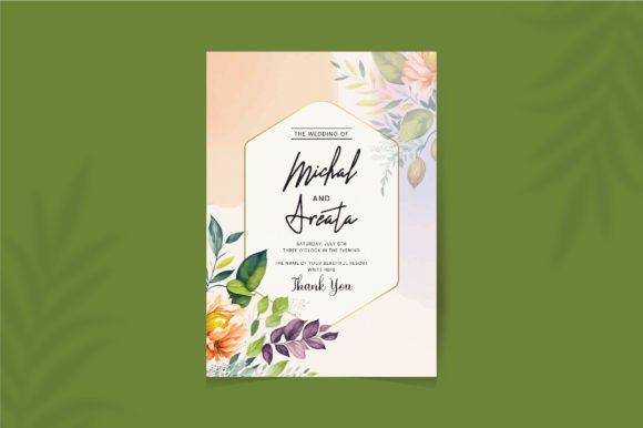 Wedding Invitation Card with Floral